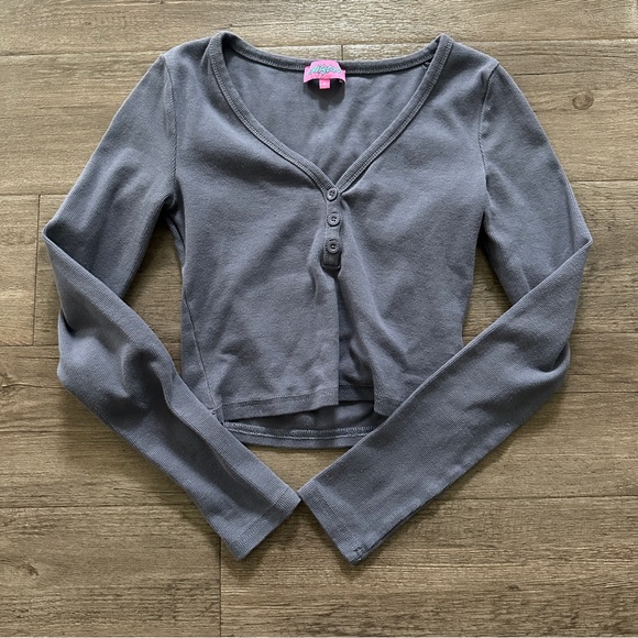 Edikted Crop Top Long Sleeve Size Medium - Picture 1 of 5